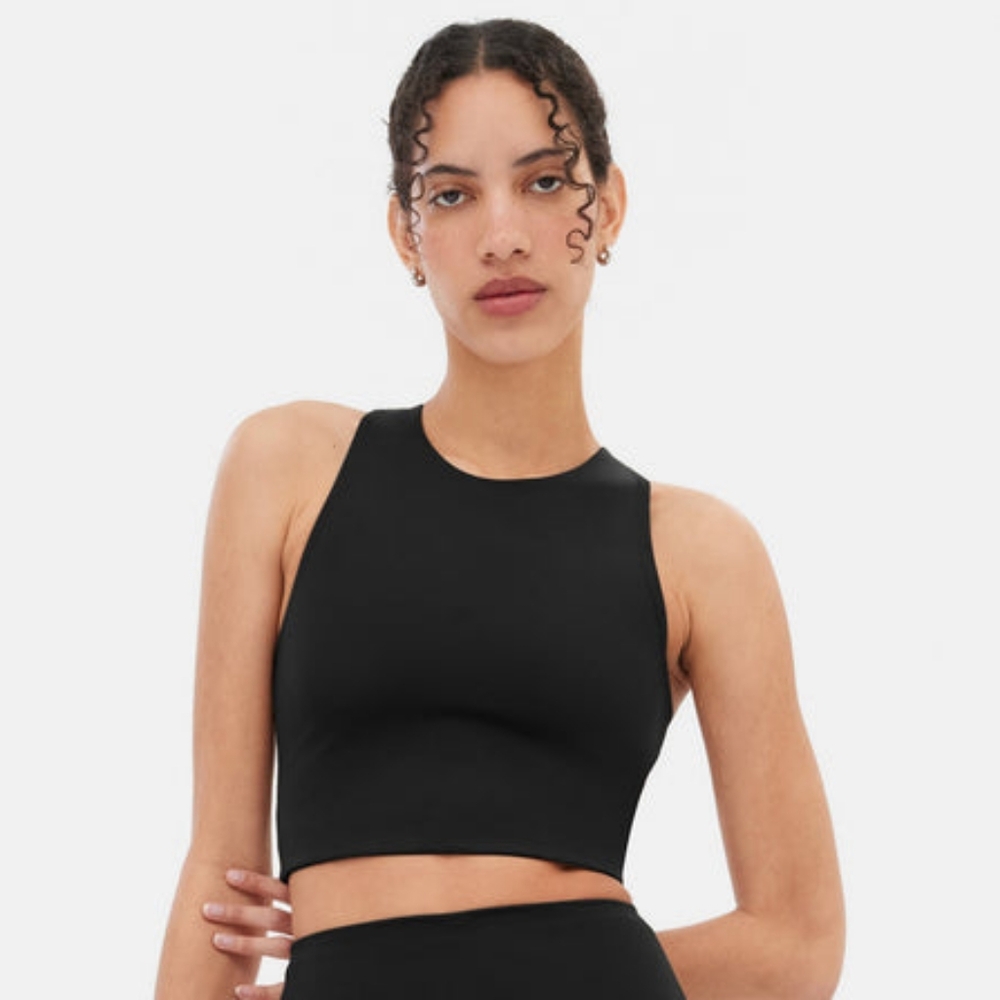 Girlfriend Collective Dylan Tank Bra sz Small Black RIB